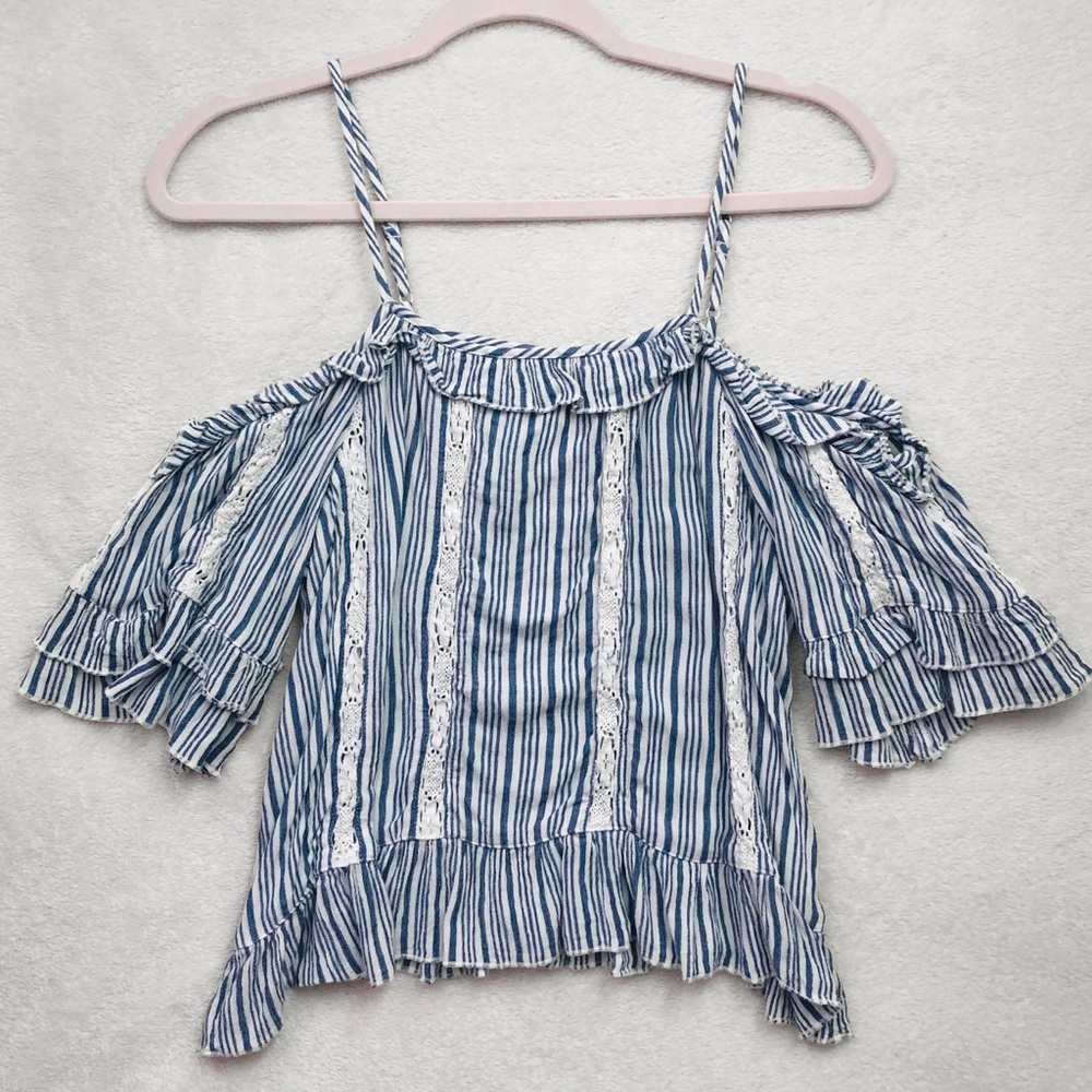 AEO striped off the shoulder top